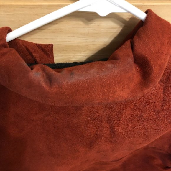 Loup Knit Suede Red Brick Jacket - Picture 5 of 5